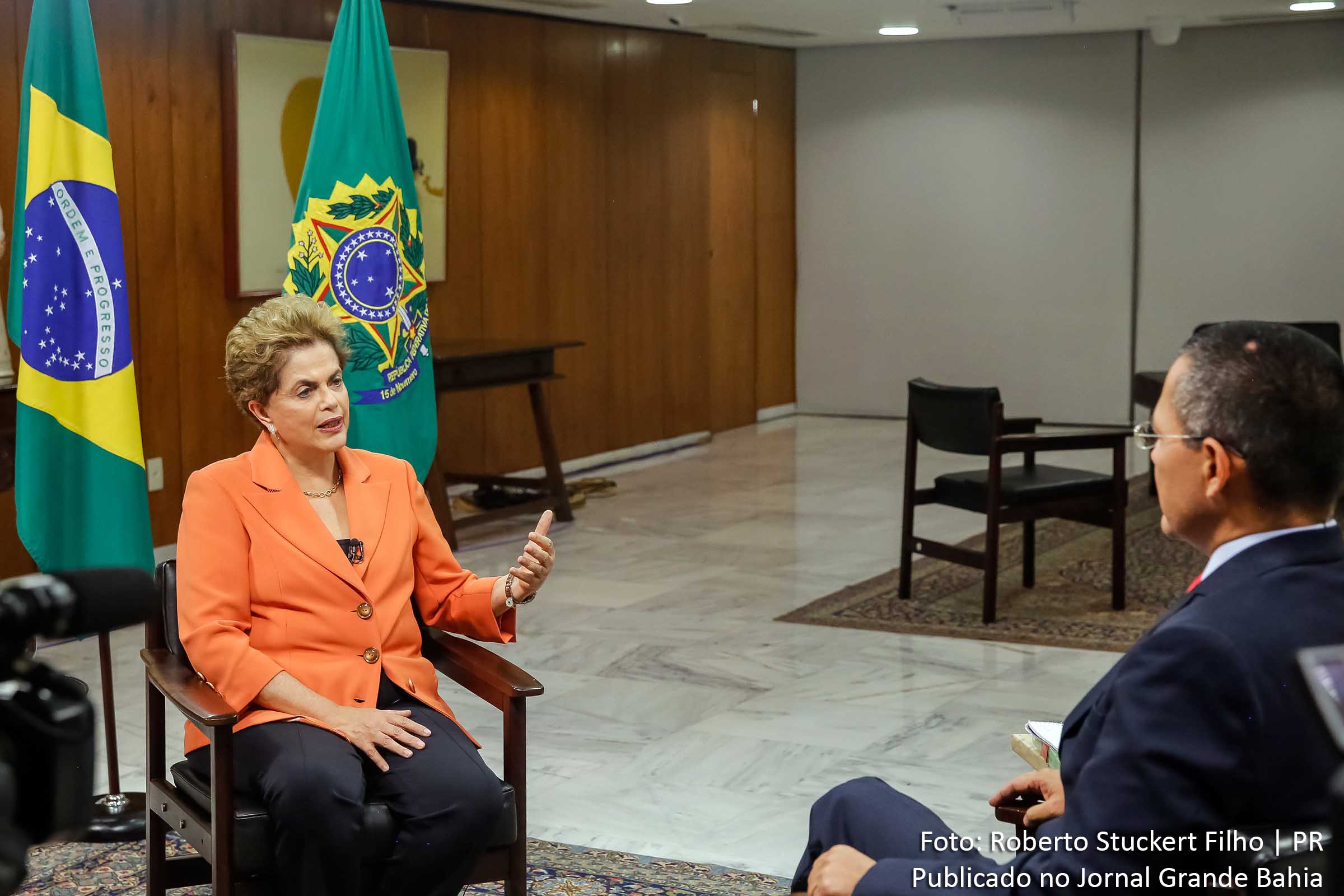 Presidenta Dilma Rousseff durante Entrevista para TELESUR, no Palácio do Planalto.