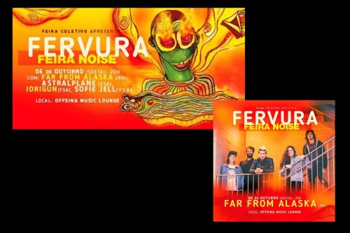 Cartaz anuncia Fervura Feira Noise 2017 tem Far From Alaska.
