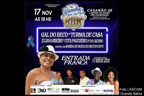 Cartaz do Festival Samba de Beco em Beco.