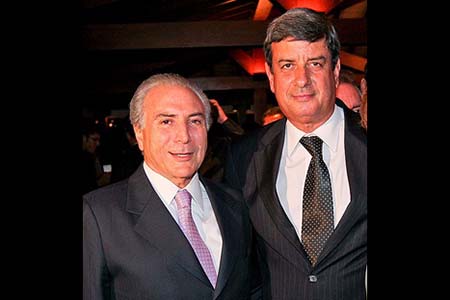 O prefeito em exercício Colbert Martins, em Brasília, com o presidente Michel Temer.