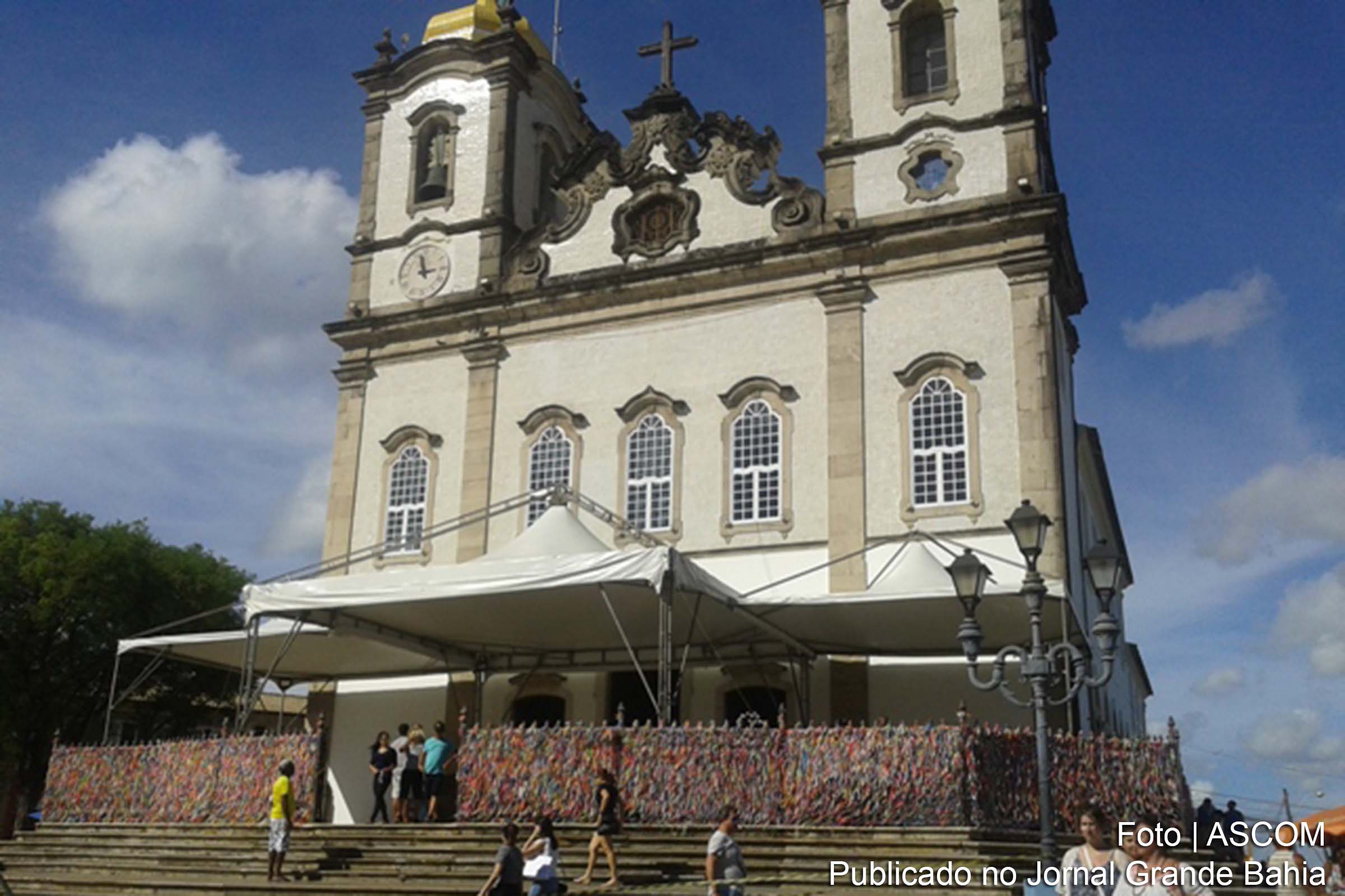 Fachada da Basílica Santuário do Nosso Senhor do Bonfim, em Salvador.