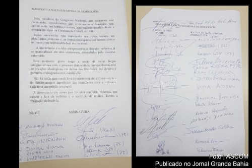 Lideranças de oito partidos assinam manifesto em 'Defesa da Democracia'.
