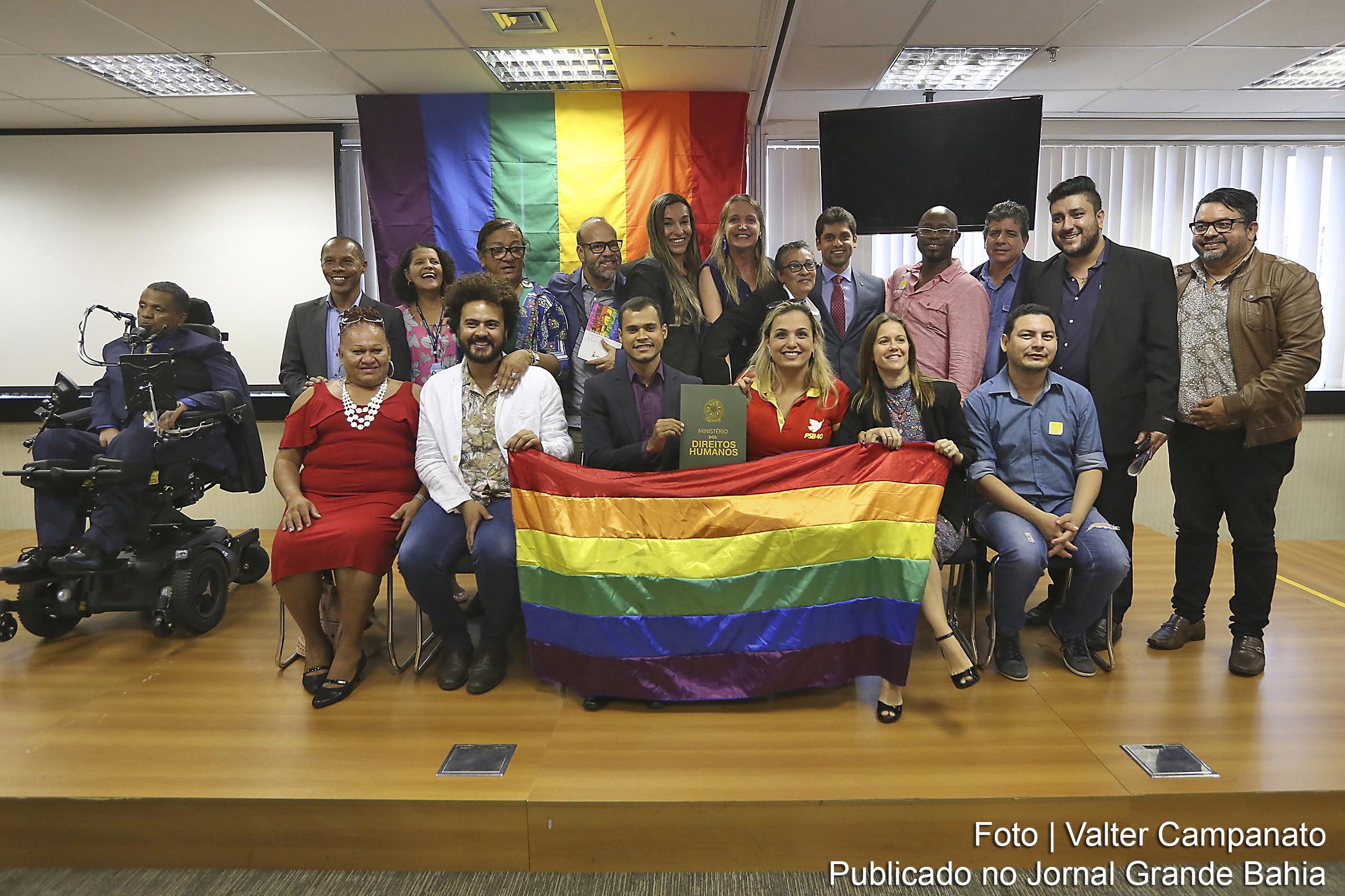 O secretário-executivo do Ministério dos Direitos Humanos, Engels Augusto Muniz, participa do lançamento do Pacto Nacional de Enfrentamento à LGBTfobia.
