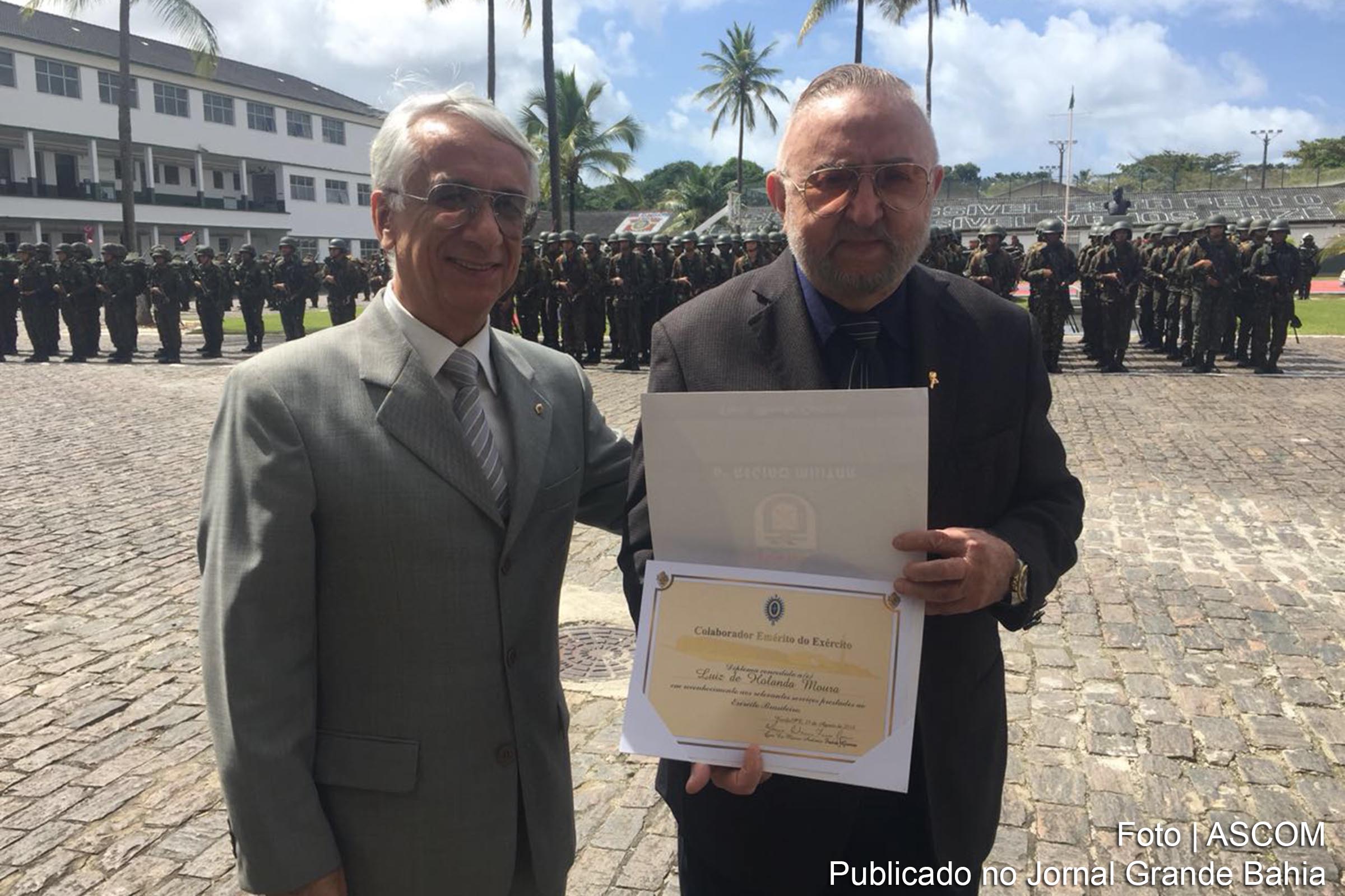 Jurista Luiz de Holanda recebe homenagem do 19ª Batalhão de Caçadores (19º BC) de Salvador.