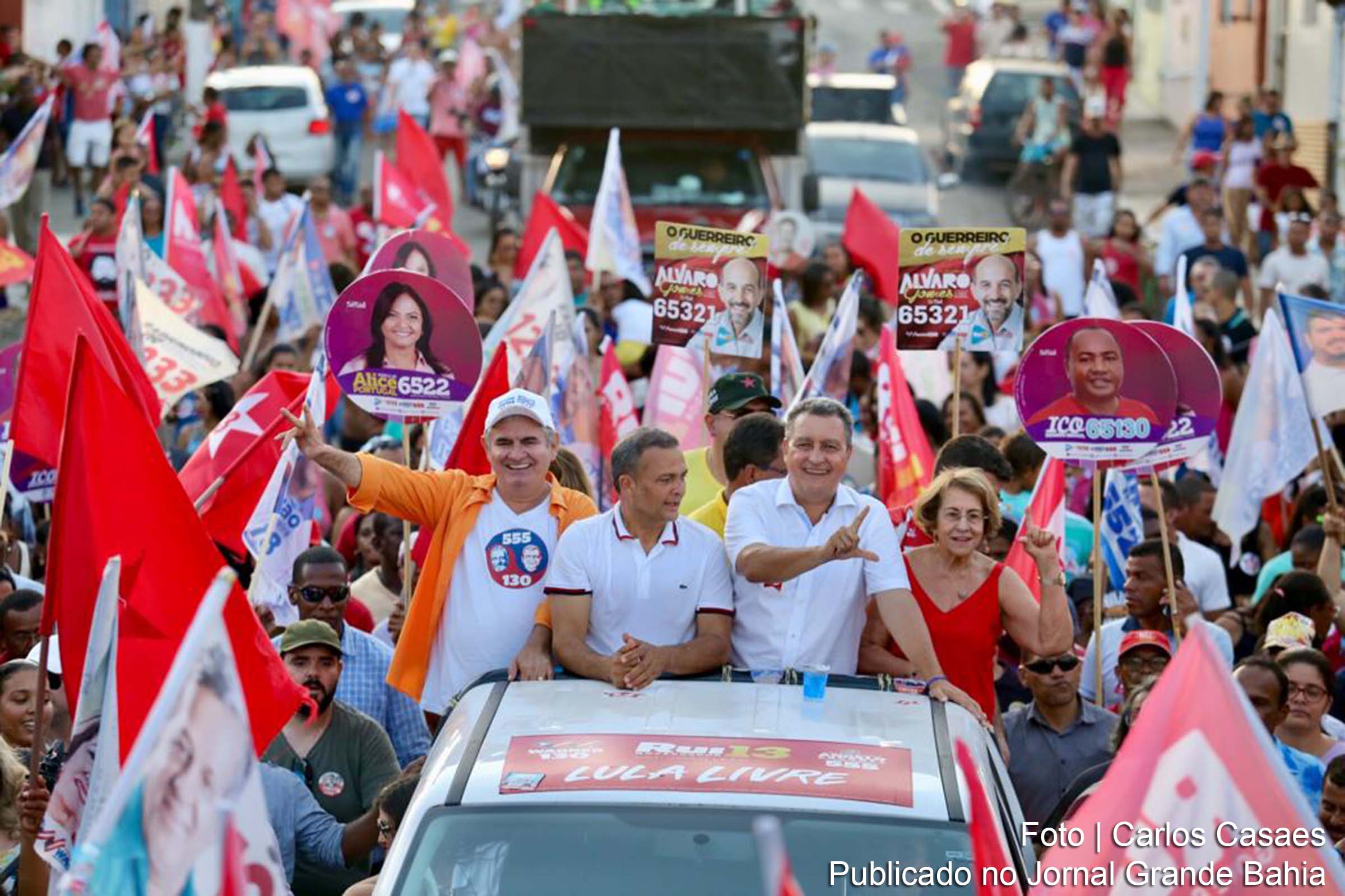 Governador Rui Costa participa de ato de campanha na Região Metropolitana de Salvador (RMS).