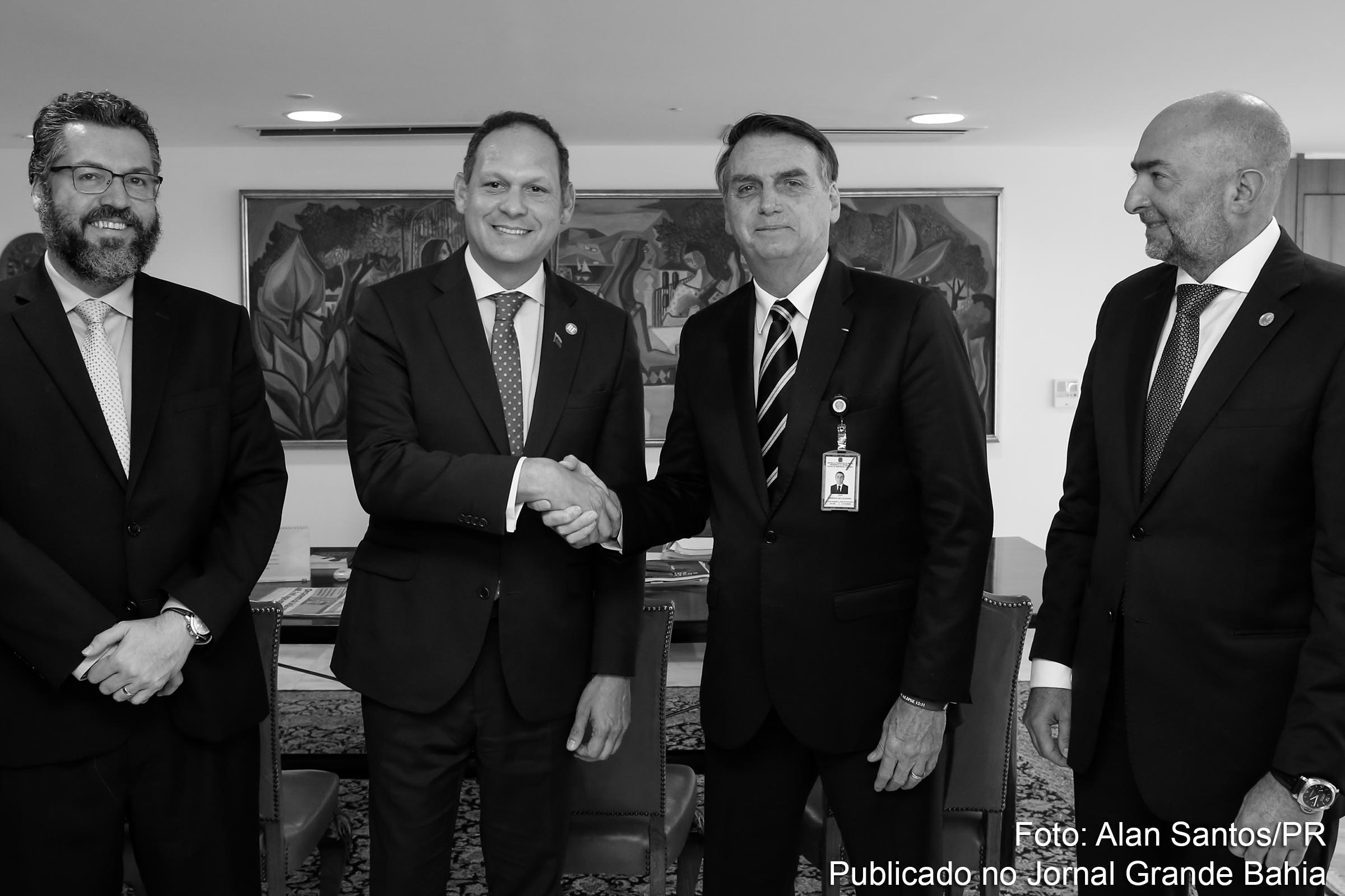 Audiência com Ministro das Relações Exteriores, Ernesto Araújo, Presidente do Tribunal Supremo de Justiça da Venezuela no exílio, Miguel Ángel Martín e o representante da OEA, Gustavo Cinosi.