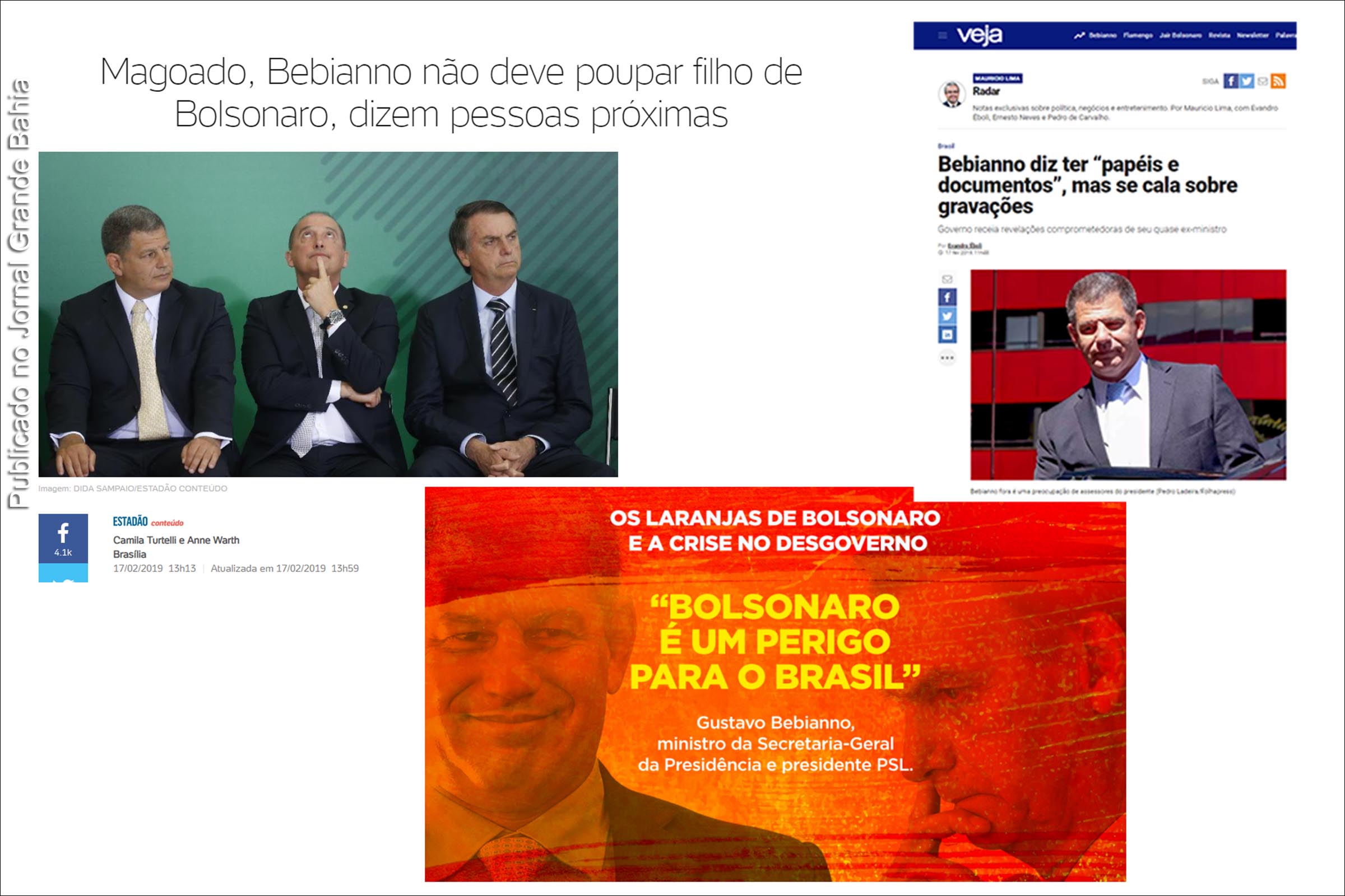 Informações da imprensa indicam que possível demissão do ministro Gustavo Bebianno pode gerar nova crise no Governo Bolsonaro,