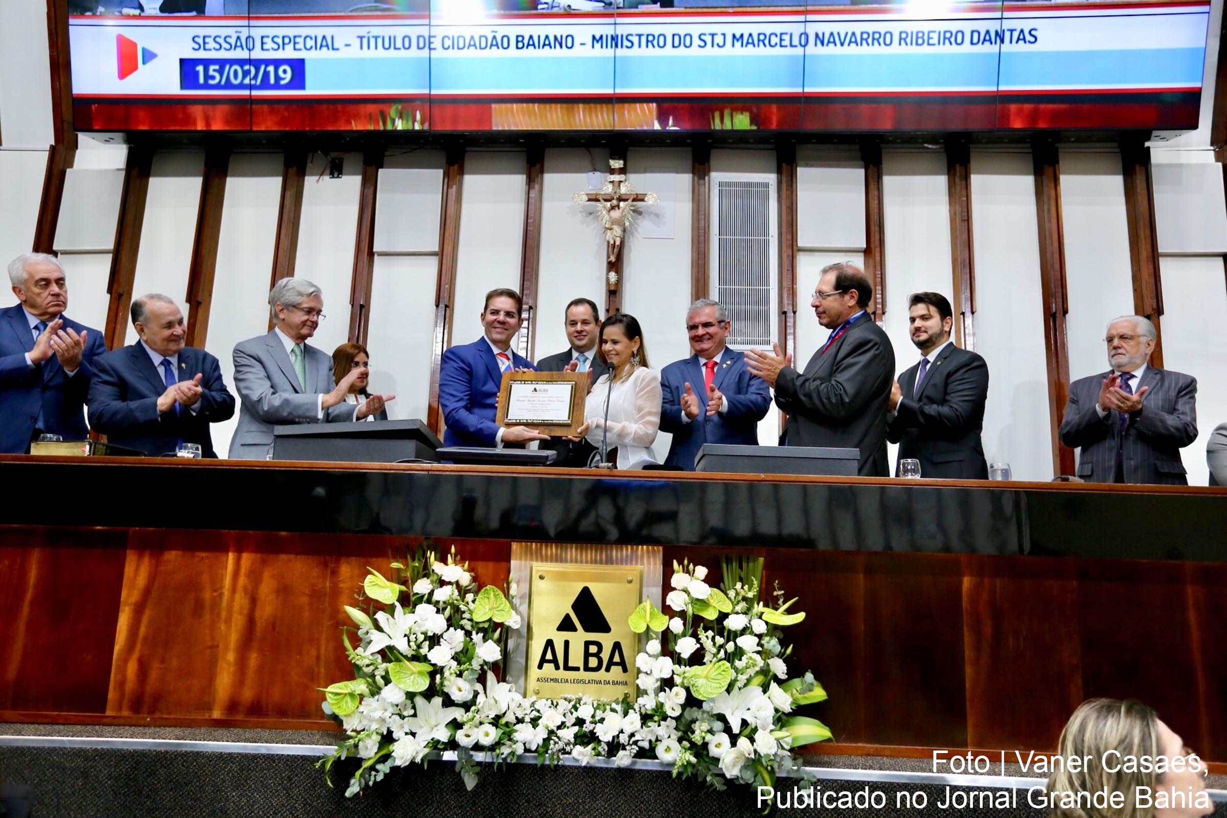 ALBA outorga título de Cidadão Baiano à Marcelo Navarro Ribeiro, ministro do Superior Tribunal de Justiça (STJ).
