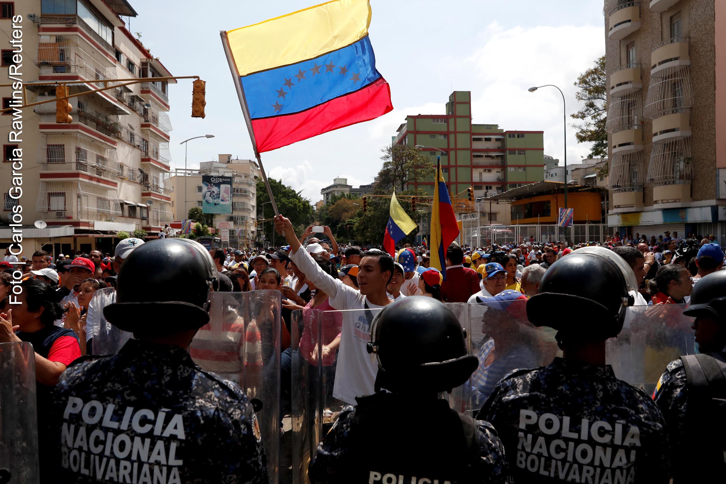 Protesto contra governo do presidente Nicolás Maduro ocorreu em 9 de março 2019, em Caracas, na Venezuela.
