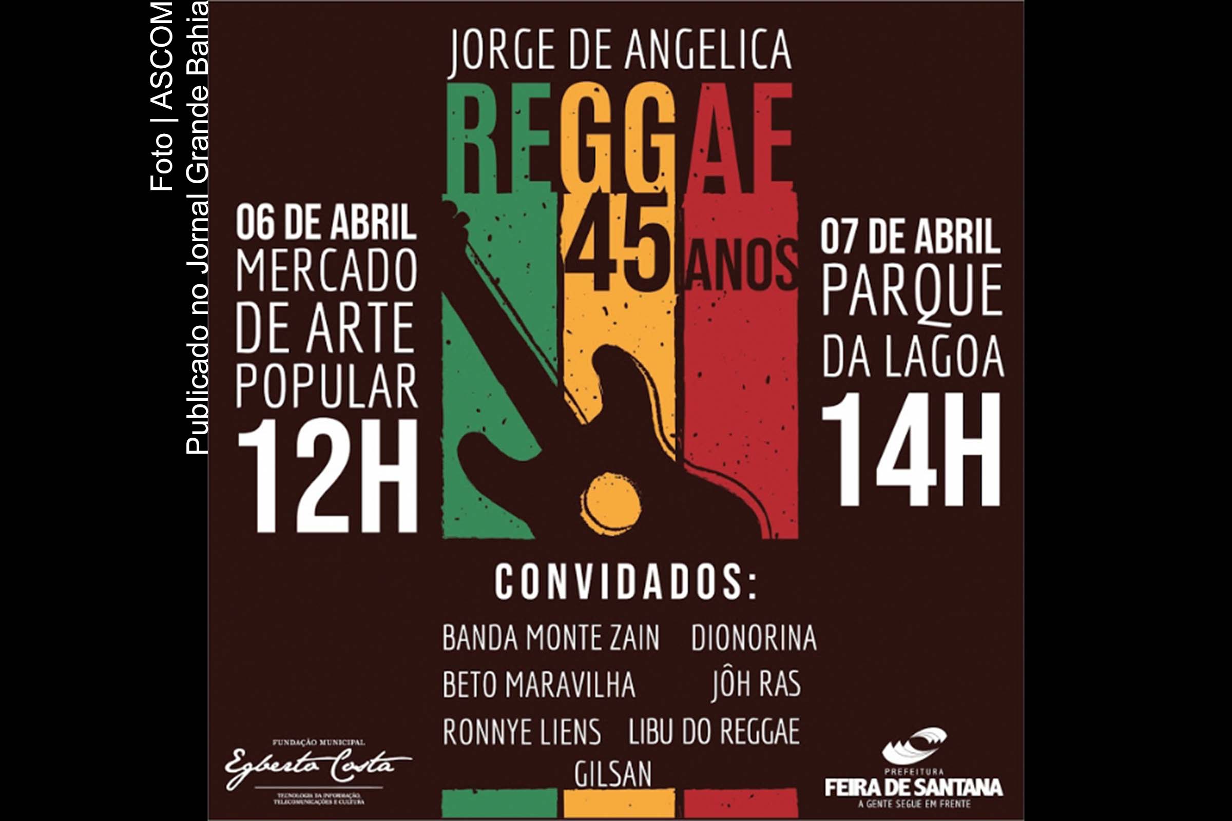 Cartaz anuncia show do Jorge de Angelica no Mercado de Arte Popular de Feira de Santana.
