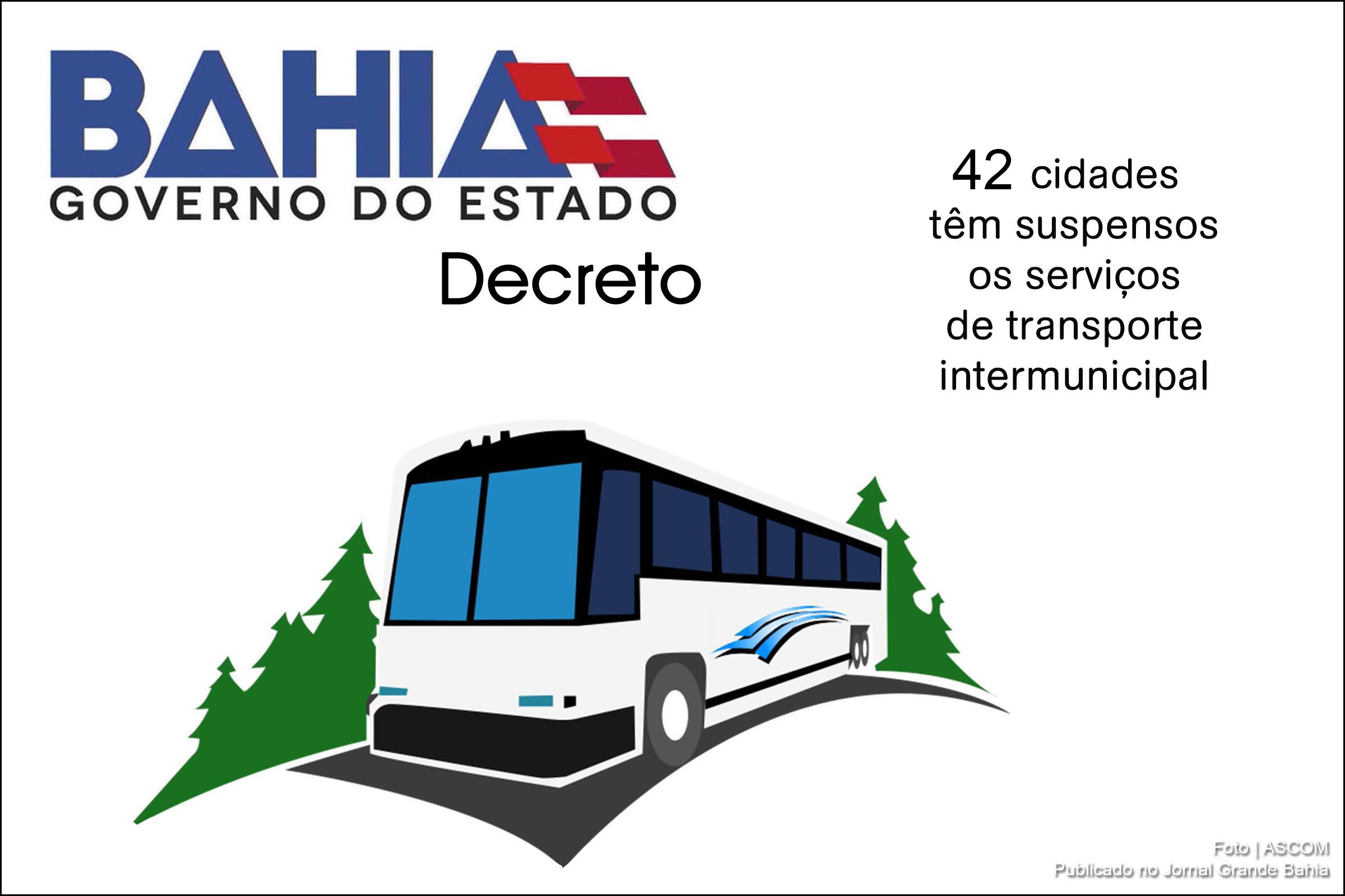 Governo da Bahia publica decreto restringindo transporte intermunicipal em 42 cidades.