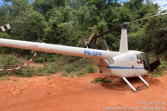 Helicóptero apreendido pela PF transportava 200 quilos de cocaína.