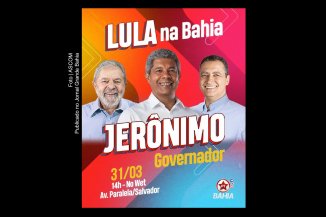 Evento em Salvador com o candidato à presidente Lula (PT) marca início da campanha de Jerônimo Rodrigues (PT) ao governo da Bahia e apoio à reeleição de Otto Alencar (PSD) ao Senado Federal.