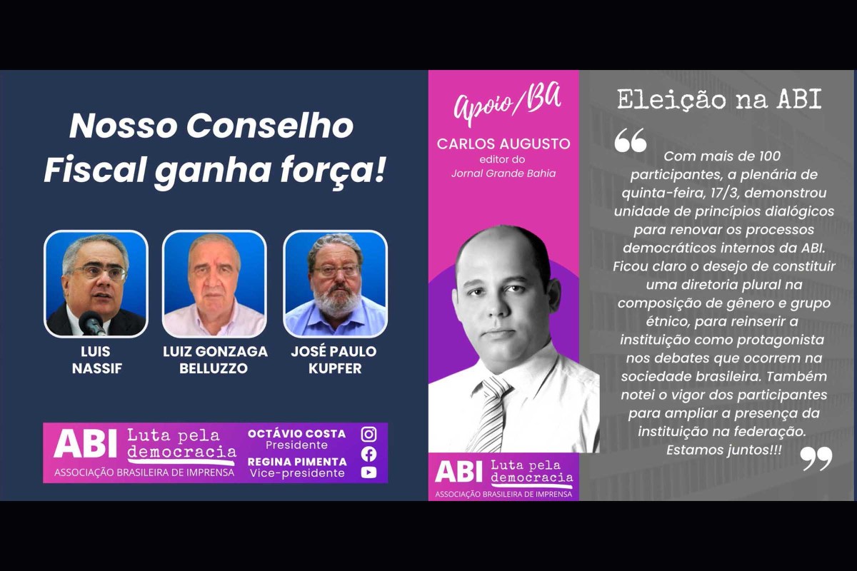 Jornalista Carlos Augusto declarou apoio à chapa ‘ABI Luta Pela Democracia’.