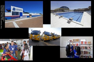 Municípios da região oeste da Bahia receberam investimentos Governo Rui Costa destinados ao setor da educação que resultaram em novas escolas, com auditórios, bibliotecas, transporte e equipamentos para prática esportiva.